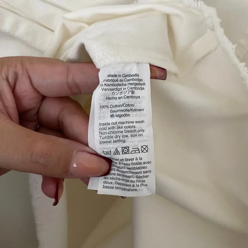 J. Crew Dress Womens Size 14 White Mini Denim‎ Cotton Tank Pockets Quiet Luxury